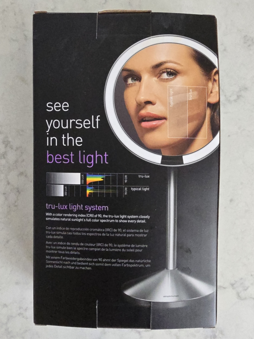 NIB Simplehuman 5" Sensor Travel Makeup Mirror 10x LED Lighted - Picture 4 of 5